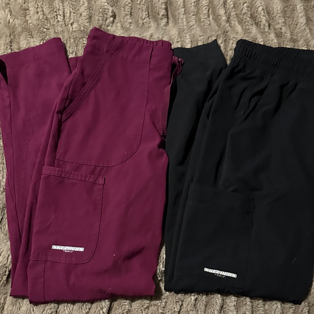Skechers Women's Skinny Pants - Burgundy and Black